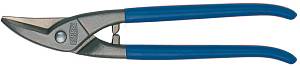 D107-225 Ножницы по металлу, для прорезания отверстий, правые, рез: 1.0 мм, 225 мм, короткий прямой и фигурный рез ERDI