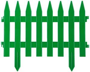 GRINDA Классика, 28 х 300 см, зеленый, 7 секций, декоративный забор (422201-G)