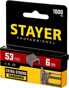 STAYER скобы тип 53 (A/10/JT21), 6 мм, калибр 23GA. 1000 шт. (3159-06)