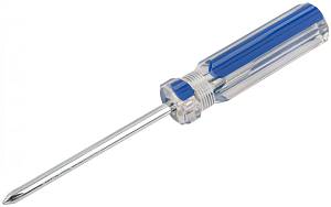 Отвертка &quot;Техно&quot;, CrV сталь, пластиковая синяя прозрачная ручка 5х75 мм РН1 FIT