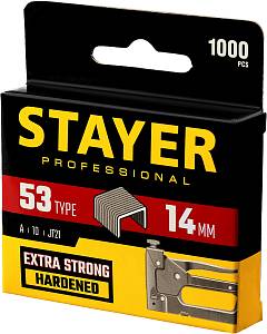 STAYER скобы тип 53 (A/10/JT21), 14 мм, калибр 23GA. 1000 шт. (3159-14)
