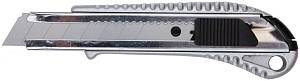 Нож технический, серия "Классик" 18 мм, усиленнный, метал. корпус, резиновая вставка КУРС