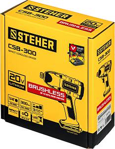 STEHER V1, 20 В, 300 Н&middot;м, без АКБ, бесщеточный винтоверт (CSB-300)